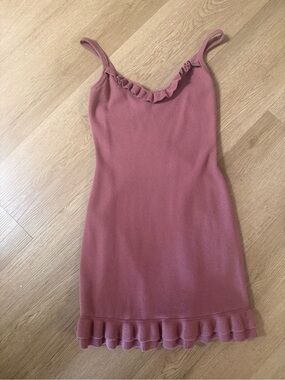 Windsor Mauve Pink Ruffle Mini Dress
